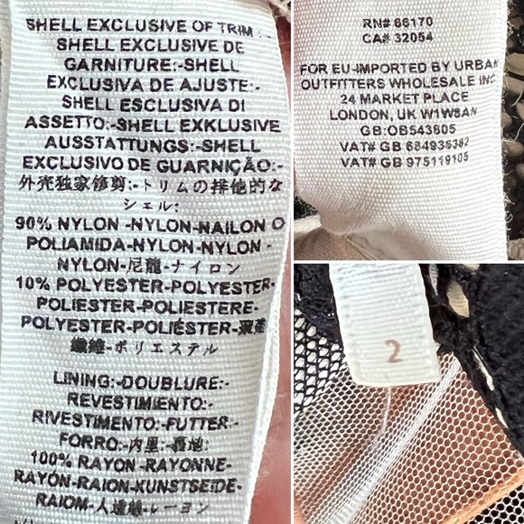 🐈‍⬛Deco Lace Mini Dress Black & Tan Patterned Lace—Free People/Urban Outfitters - Picture 11 of 17